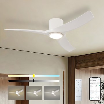 ZEVENTI - stmievateľný LED stropný ventilátor ORBITO LED/24W/230V 3000/4000/6000K Wi-Fi Tuya biela + diaľkové ovládanie