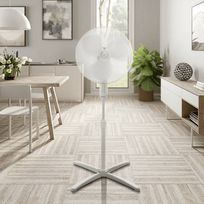 ZEVENTI - Stojanový ventilátor FLOW 45W/230V 120 cm biela