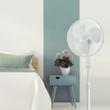 ZEVENTI - Stojanový ventilátor FLOW 45W/230V 120 cm biela