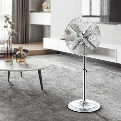 ZEVENTI - Stojanový ventilátor FLOW 50W/230V 125 cm lesklý chróm