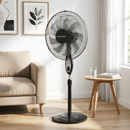 ZEVENTI - Stojanový ventilátor FLOW 55W/230V 130 cm čierna + diaľkové ovládanie