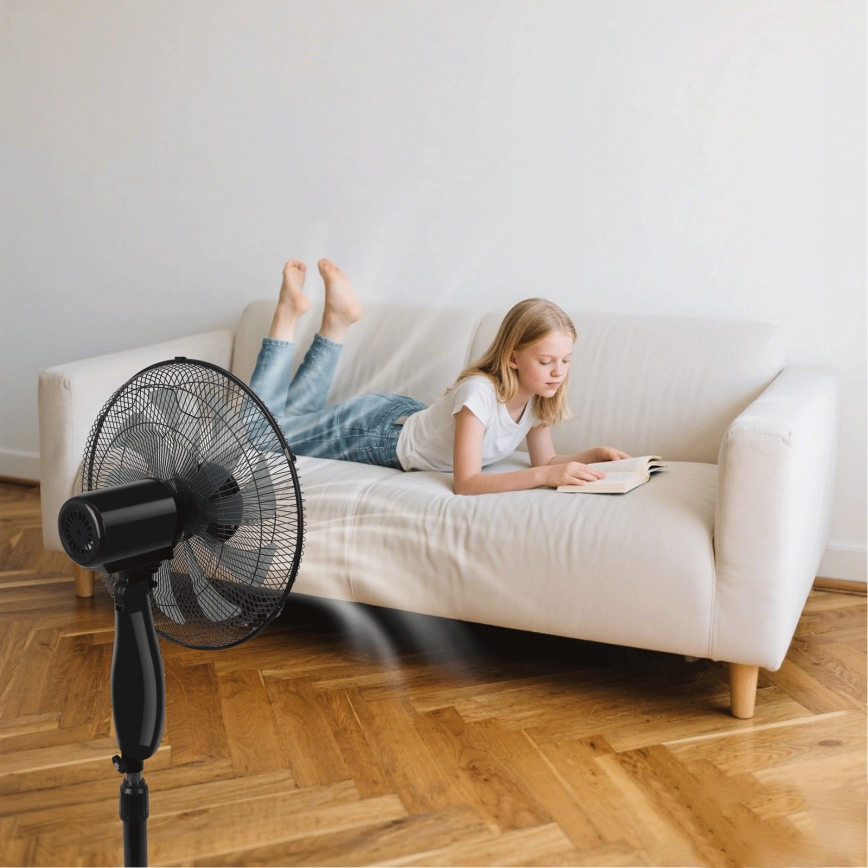 ZEVENTI - Stojanový ventilátor FLOW 55W/230V 130 cm čierna + diaľkové ovládanie