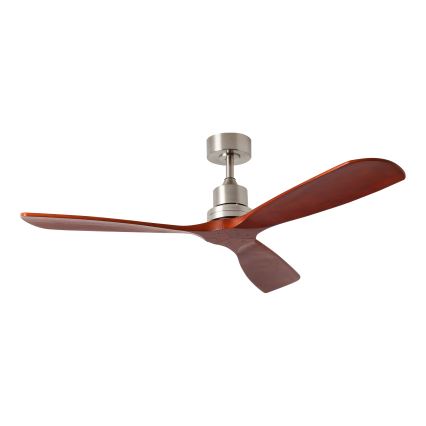 ZEVENTI - Stropný ventilátor LIONI Wi-Fi Tuya matný chróm/dub + diaľkové ovládanie