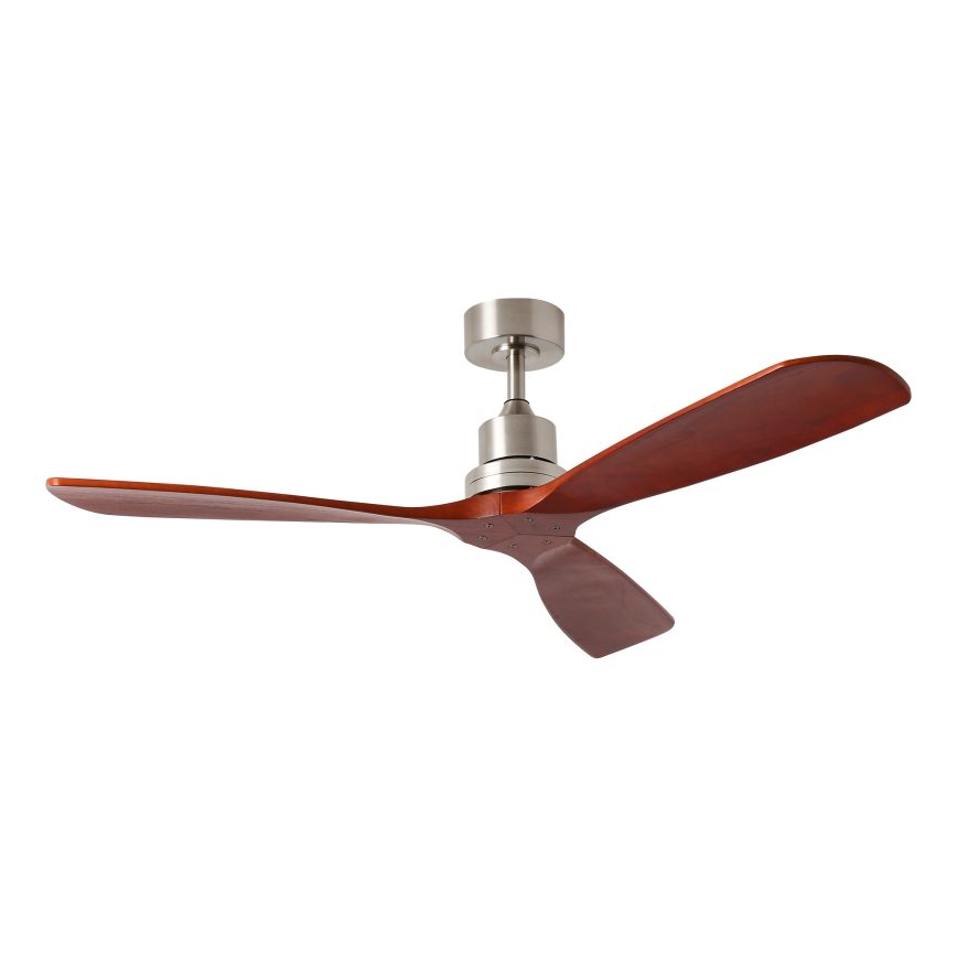 ZEVENTI - Stropný ventilátor LIONI Wi-Fi Tuya matný chróm/dub + diaľkové ovládanie
