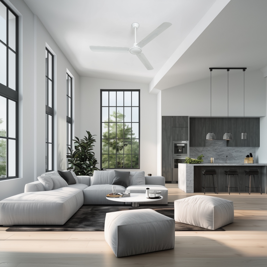 ZEVENTI - Stropný ventilátor TOFINO biela