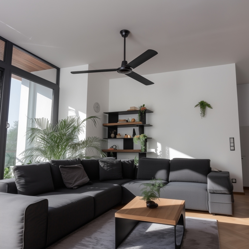 ZEVENTI - Stropný ventilátor TOFINO čierna