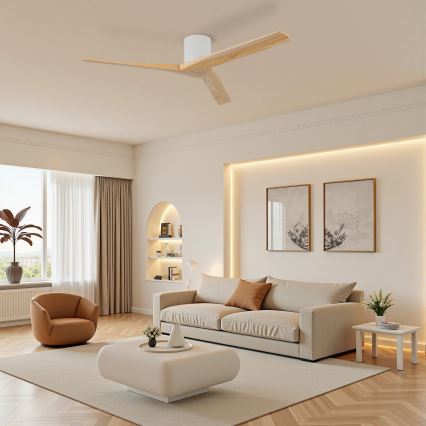 ZEVENTI - Stropný ventilátor VELLON Wi-Fi Tuya biela/pavlovnia + diaľkové ovládanie
