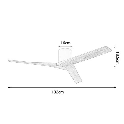 ZEVENTI - Stropný ventilátor VELLON Wi-Fi Tuya biela/paulownia + diaľkové ovládanie
