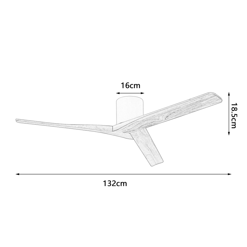 ZEVENTI - Stropný ventilátor VELLON Wi-Fi Tuya čierna/orech + diaľkové ovládanie