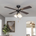 ZEVENTI - Stropný ventilátor ZURRIOLA 3xE27/60W/230V hnedá