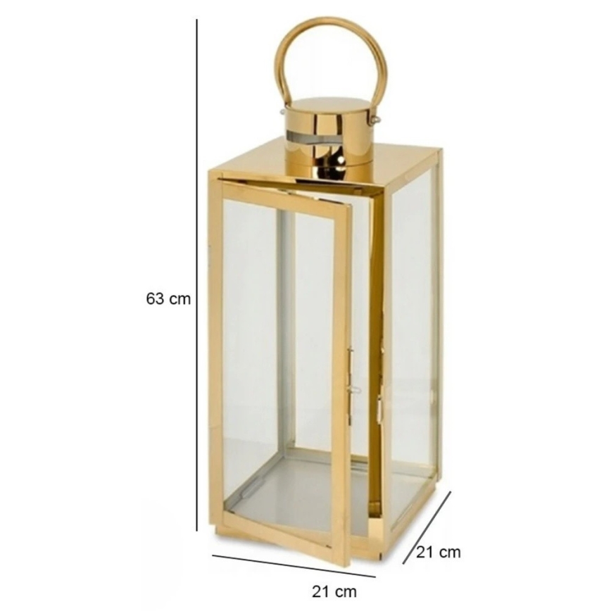 Zlatá dekoratívna lucerna 49 cm
