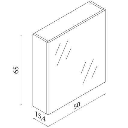 Zrkadlová kúpeľňová skrinka KENWOOD 65x50 cm čierna