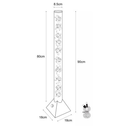 Zuma Line - LED RGB Stojacia lampa LED/3,6W/5V