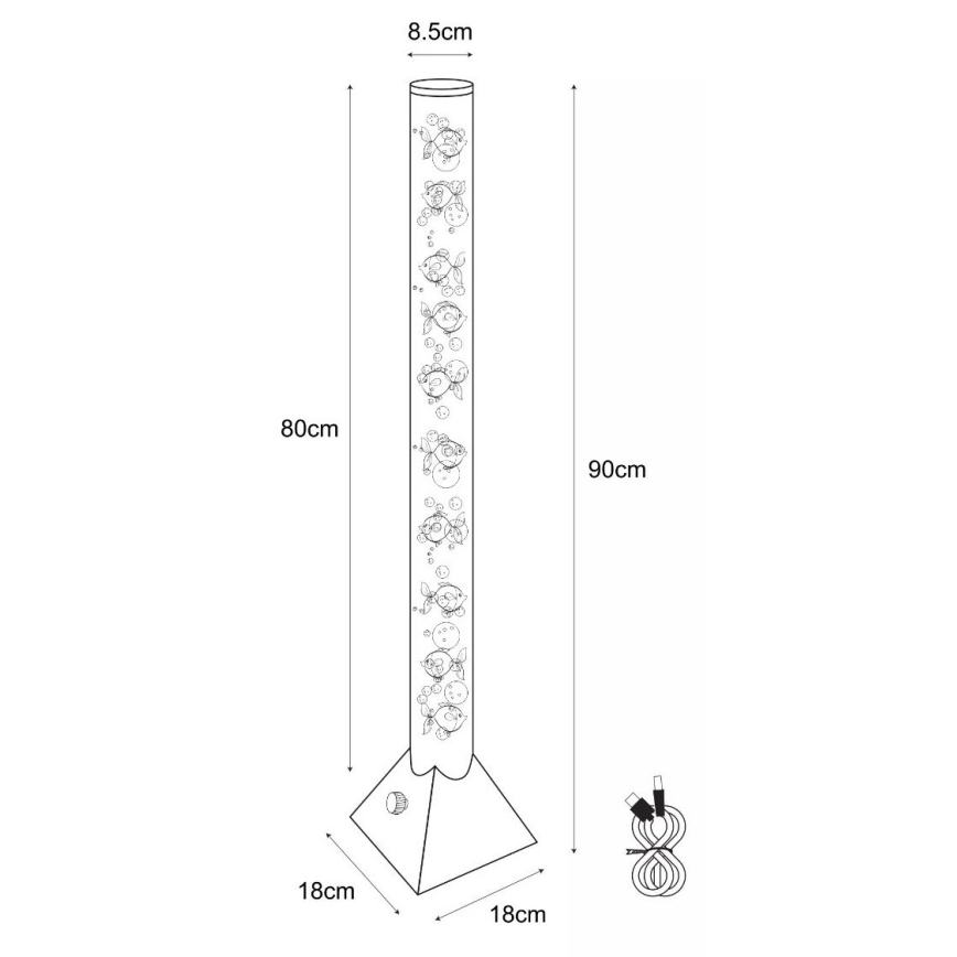 Zuma Line - LED RGB Stojacia lampa LED/3,6W/5V
