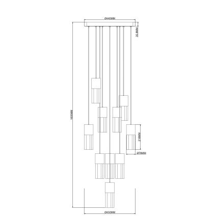 Zuma Line - LED luster na lane LED/50W/230V zlatý