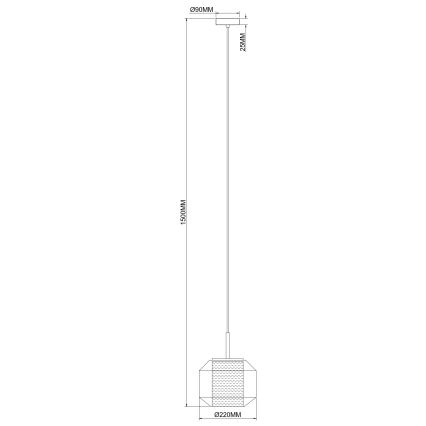 Zuma Line - Závesná lampa na lanku 1xE27/25W/230V priemer 22 cm zlatá/čierna