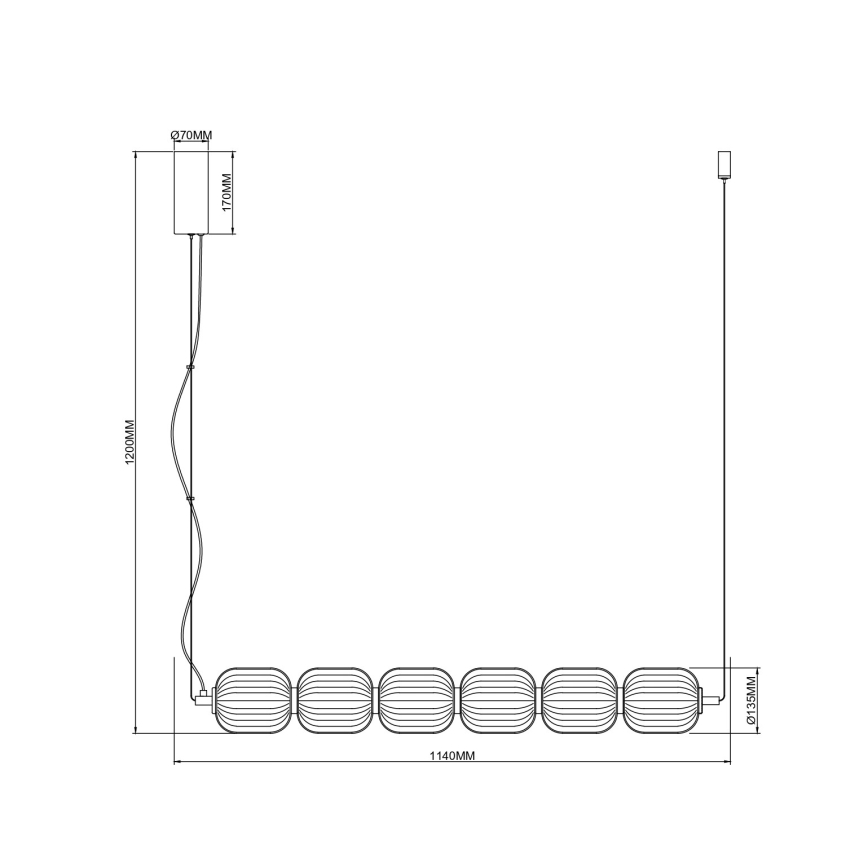 Zuma Line - LED luster na lanku LED/50W/230V zlatý