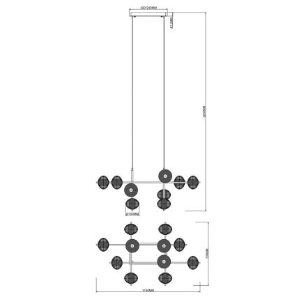 Zuma Line - LED luster na lanku LED/63W/230V zlatý