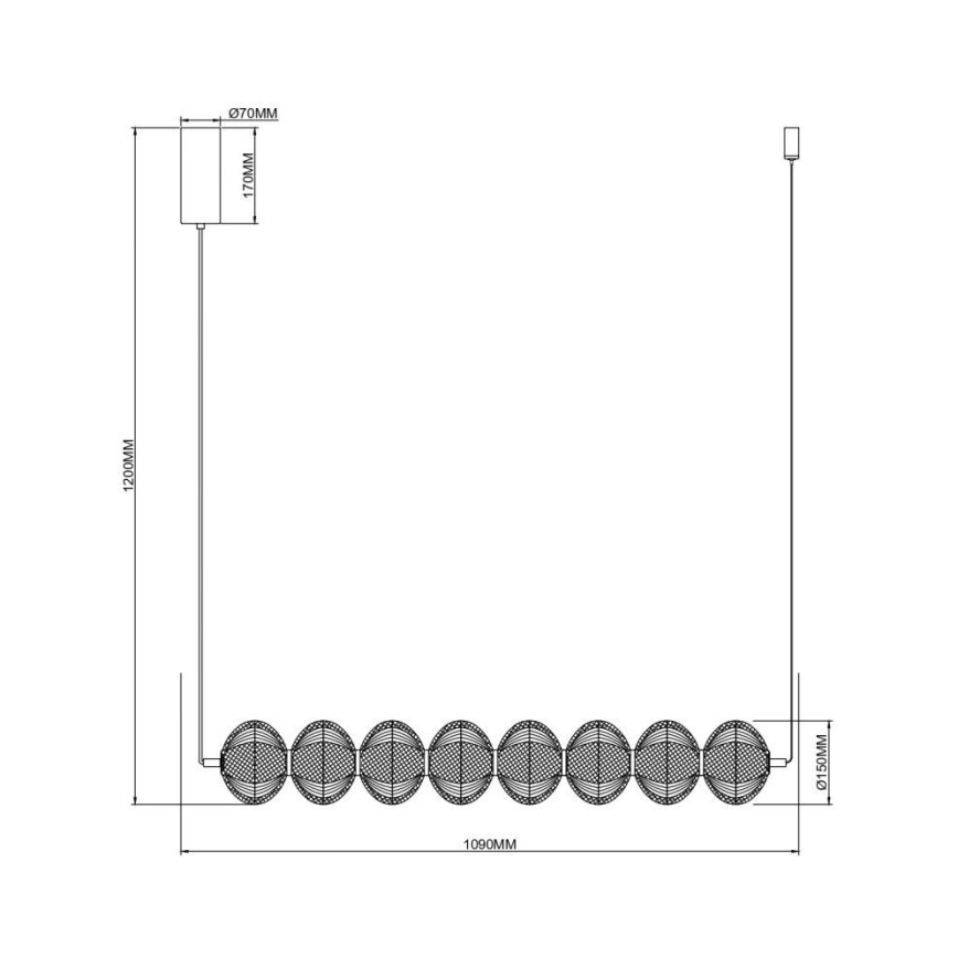 Zuma Line - LED luster na lanku LED/50W/230V zlatý