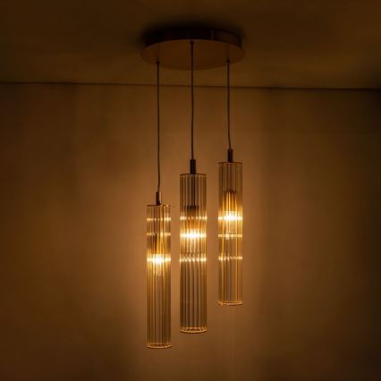 Zuma Line - Luster na lanku 3xE14/7W/230V zlatý