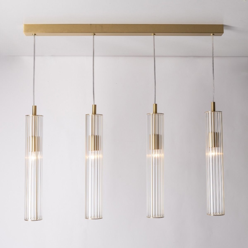 Zuma Line - Závesný luster na lanku 4xE14/7W/230V zlatý