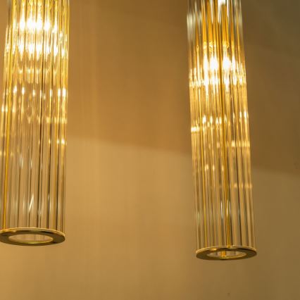 Zuma Line - Závesný luster na lanku 4xE14/7W/230V zlatý