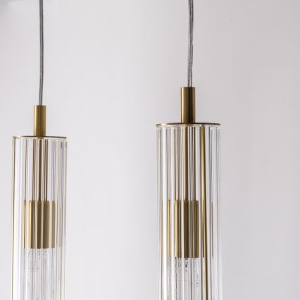 Zuma Line - Závesný luster na lanku 4xE14/7W/230V zlatý