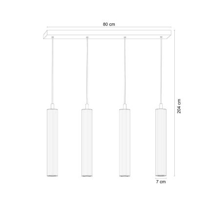 Zuma Line - Závesný luster na lanku 4xE14/7W/230V zlatý