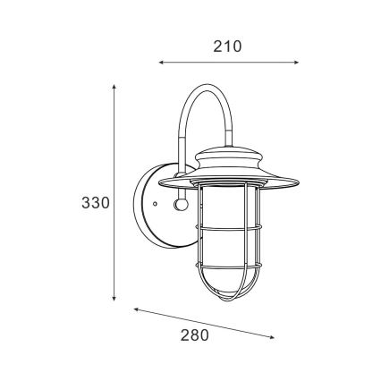 Zuma Line - Vonkajšia nástenná lampa 1xE27/60W/230V IP44 čierna