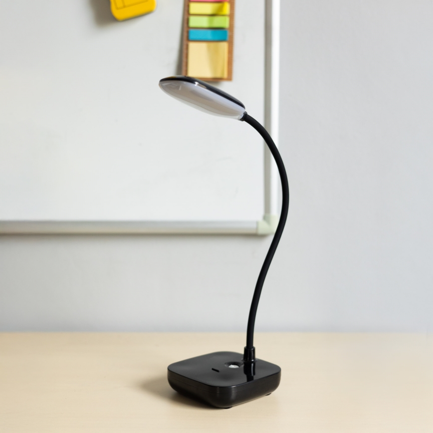 Zuma Line - LED Nabíjacia stolná lampa LED/7W/1200 mAh 3000/4500/6000K čierna