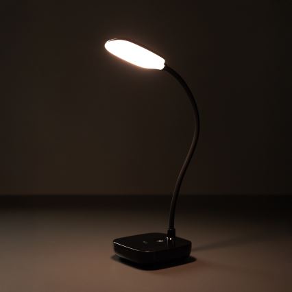 Zuma Line - LED Nabíjacia stolná lampa LED/7W/1200 mAh 3000/4500/6000K čierna