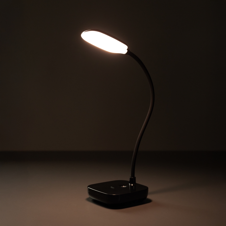 Zuma Line - LED Nabíjacia stolná lampa LED/7W/1200 mAh 3000/4500/6000K čierna