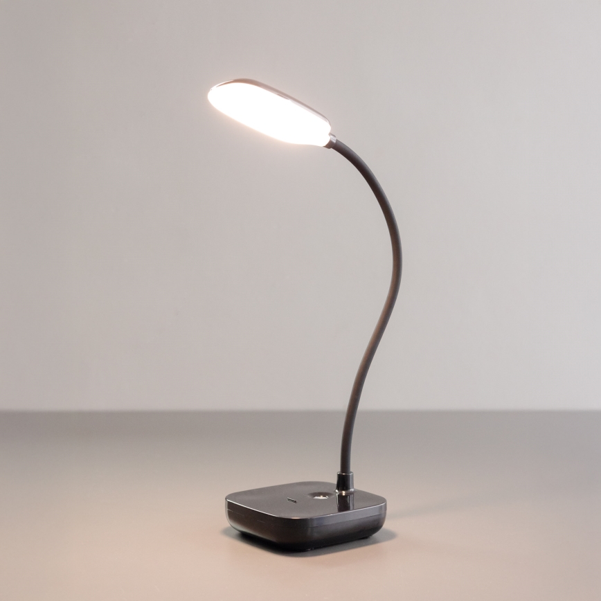 Zuma Line - LED Nabíjacia stolná lampa LED/7W/1200 mAh 3000/4500/6000K čierna
