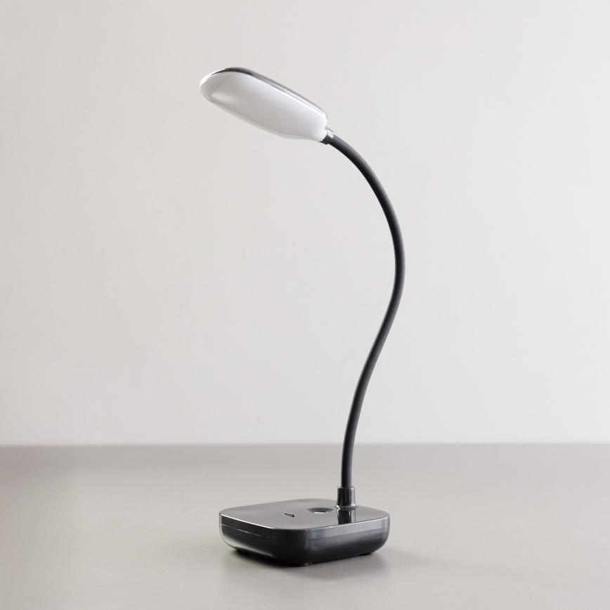 Zuma Line - LED Nabíjacia stolná lampa LED/7W/1200 mAh 3000/4500/6000K čierna