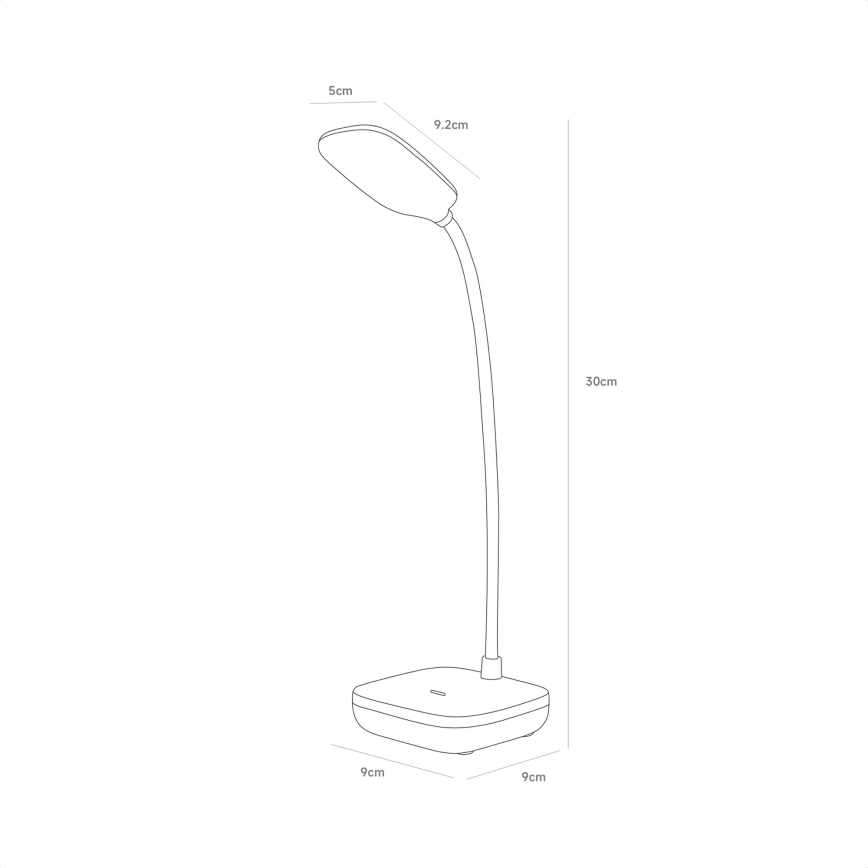Zuma Line - LED Nabíjacia stolná lampa LED/7W/1200 mAh 3000/4500/6000K čierna