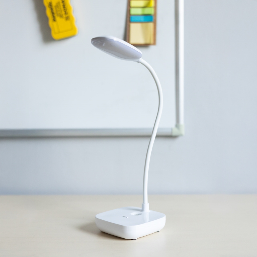 Zuma Line - LED Nabíjacia stolná lampa LED/7W/1200 mAh 3000/4500/6000K CRI 90 biela