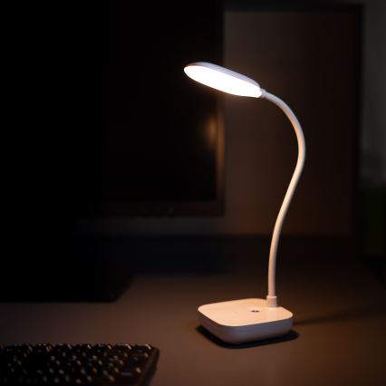 Zuma Line - LED Nabíjacia stolná lampa LED/7W/1200 mAh 3000/4500/6000K CRI 90 biela