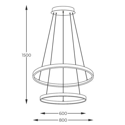 Zuma Line - LED Luster na lanku LED/60W/230V 3000/4000/6000K pr. 80 cm zlatá