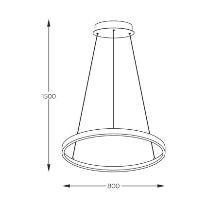 Zuma Line - závesný LED luster s lankom LED/36W/230V 3000/4000/6000K pr. 80 cm čierna