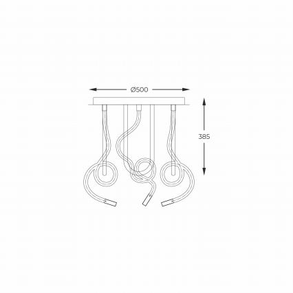 Zuma Line - LED Prisadený luster LED/45W/230V 3000/4000/6000K čierna