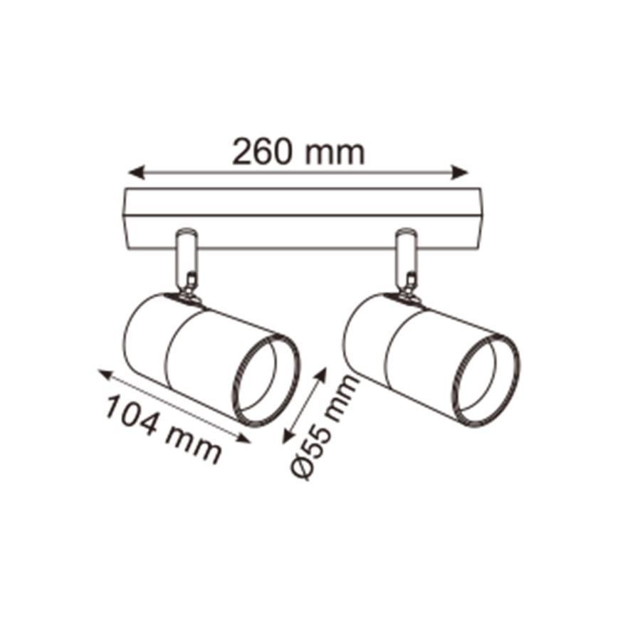 Zuma Line - Bodové svietidlo 2xGU10/50W/230V čierna/zlatá