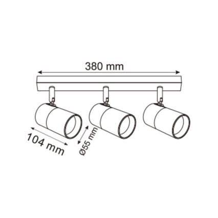 Zuma Line - Bodové svietidlo 3xGU10/50W/230V čierna/zlatá