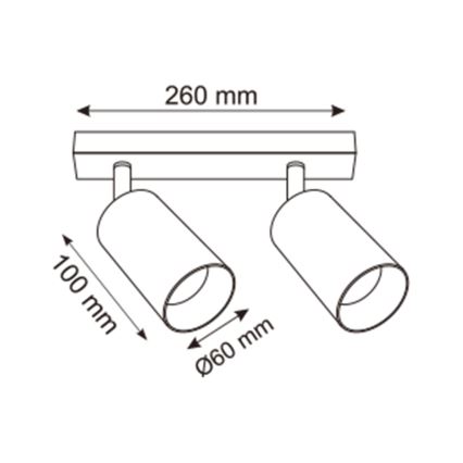 Zuma Line - Bodové svietidlo 2xGU10/50W/230V čierna/šedá