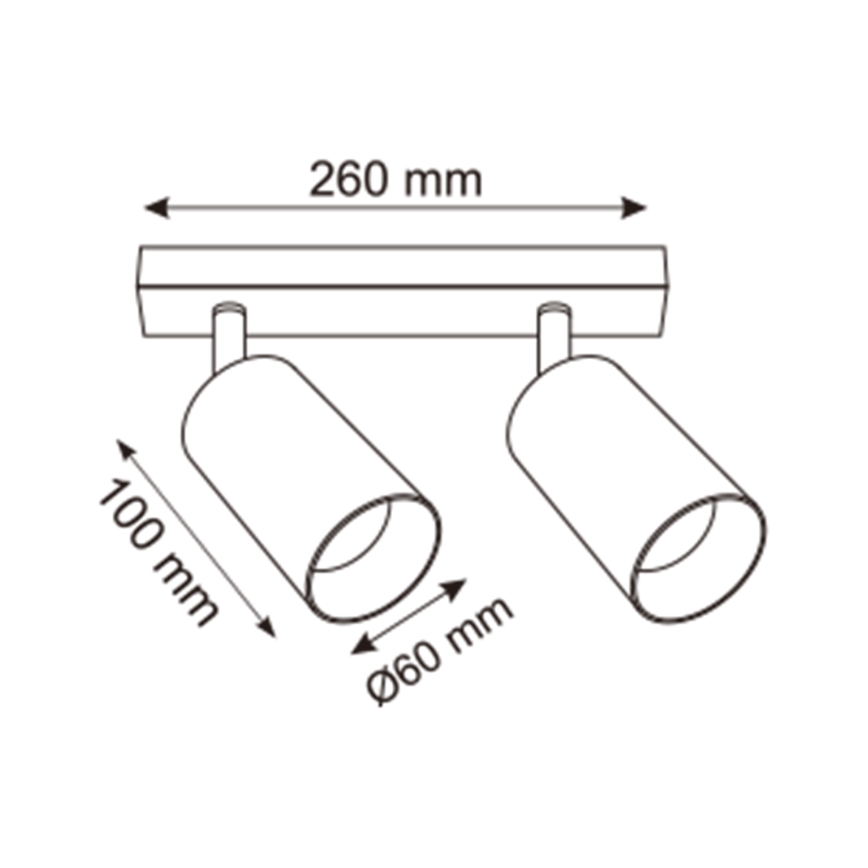 Zuma Line - Bodové svietidlo 2xGU10/50W/230V čierna/šedá