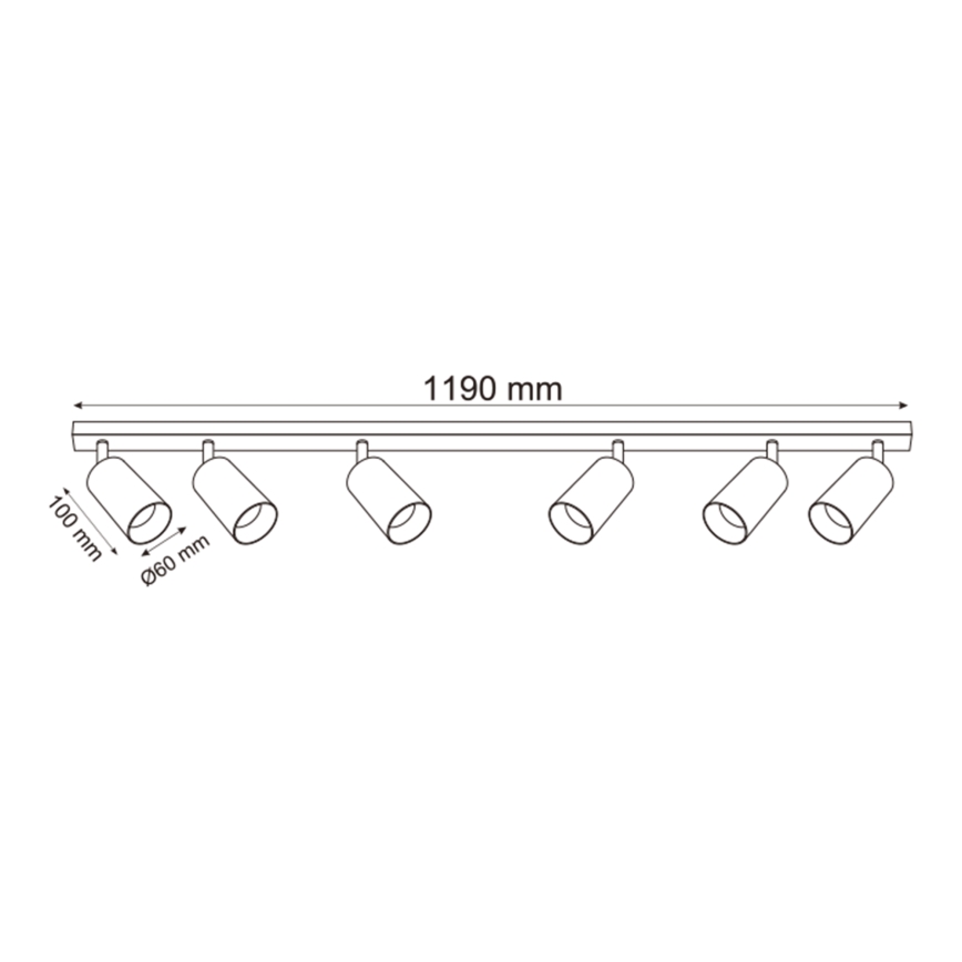 Zuma Line - Bodové svietidlo 6xGU10/50W/230V čierna/šedá