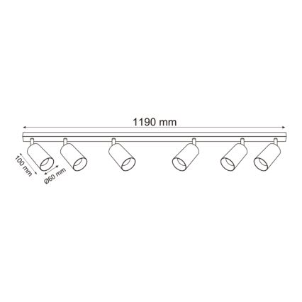 Zuma Line - Bodové svietidlo 6xGU10/50W/230V zlatá