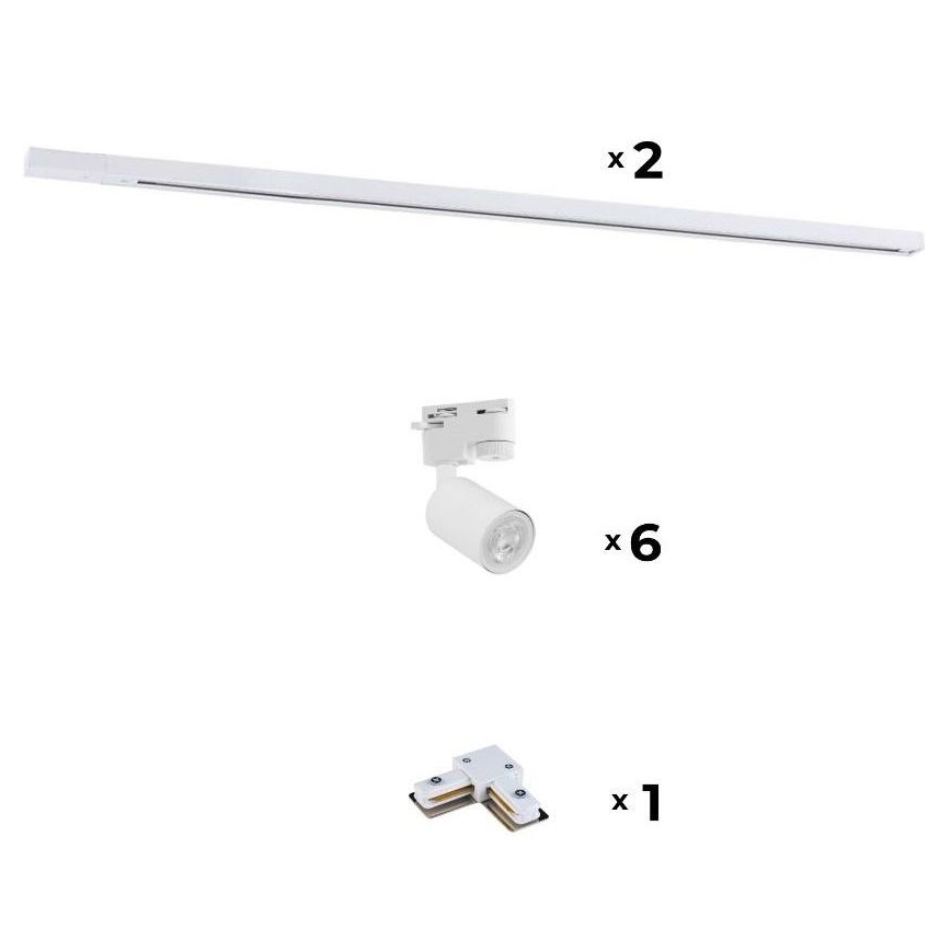 Zuma Line - Bodové svietidlo do lištového systému 6xGU10/10W/230V biela + lištové príslušenstvo