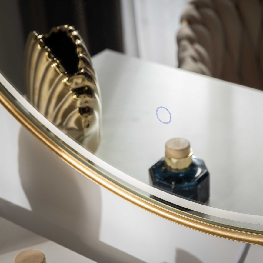 Zuma Line - LED kúpeľňové nástenné zrkadlo s podsvietením LED/36W/230V 3000/4000/6000K priemer 80 cm IP44 zlaté