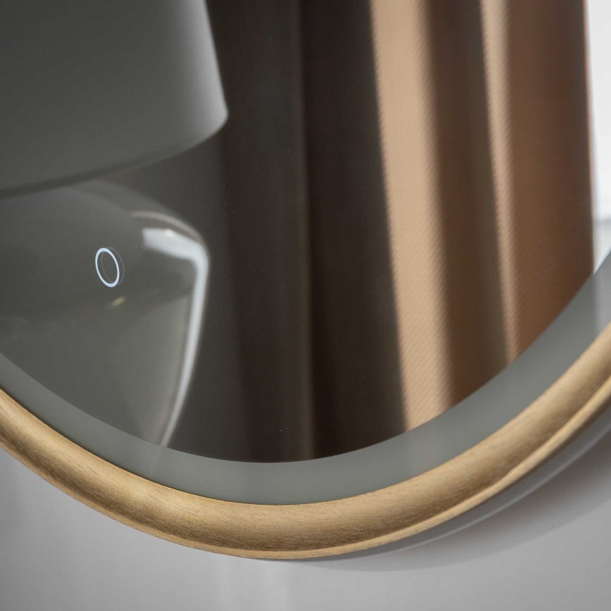 Zuma Line - LED kúpeľňové nástenné zrkadlo s podsvietením LED/36W/230V 3000/4000/6000K priemer 80 cm IP44 mosadz