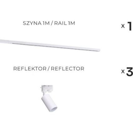 Zuma Line - Bodové svietidlo v lištovom systéme 3xGU10/35W/230V biele